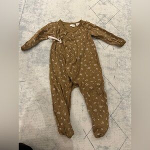 Jamie Kay Brown Floral One-Piece Footed Romper